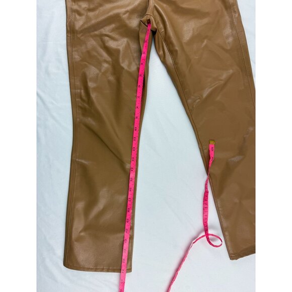 NWT Veronica Beard Carly Kick Flare Pants Vegan Leather in Camel Size 25 $348 - Picture 11 of 12